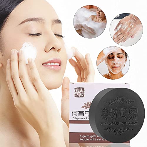 2Pcs Hira Darkening Shampoo Bar For Gray Hair,Shampoo Bar Black & Thick Hair Fallopia Multiflora Shampoo Bar , , Deeply Cleanses The Hair And Scalpnaturalorganic Moisturizes And Repairs Hair Damage, #TOP3