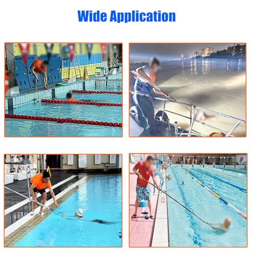 Gancho de rescate para piscinas extensible equipo de salvamento naranja de 120 kg 7