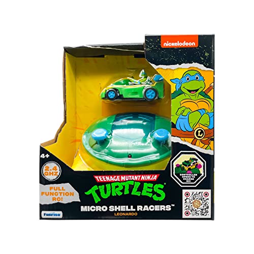 Teenage Mutant Ninja Turtles Toy, Leonardo Micro Shell Racer RC Vehicle, 2.4 GHz Turtle Half Shell Controller - Image 2