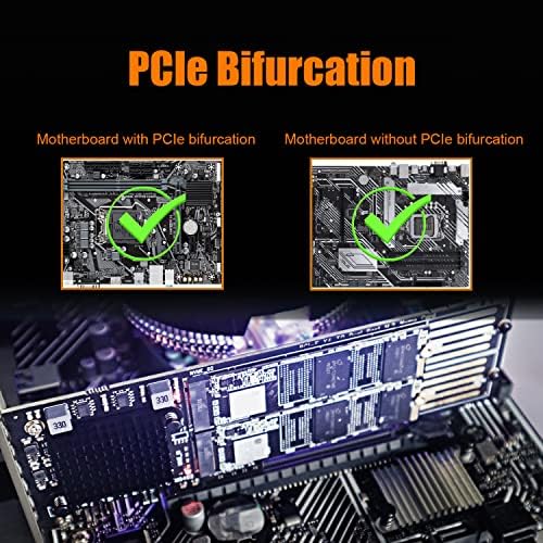 GLOTRENDS 2 M.2 PCIe NVMe RAID Controller Adapter with PCIe Bifurcation Function, Supports Intel VROC and AMD Ryzen Threadripper NVMe RAID (PA20)