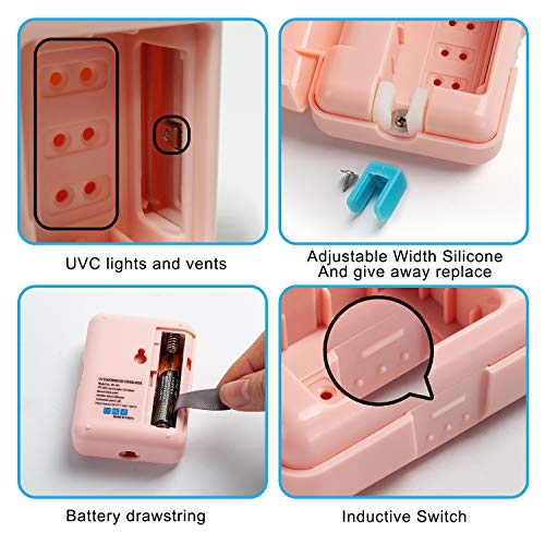 TAISHAN UV Sanitizer Toothbrush Case,Portable Mini Travel Toothbrush Holder,Fits All Toothbrushes for Both Electric and Manual Toothbrushes,Safety Feature, for Home and Travel(Pink)