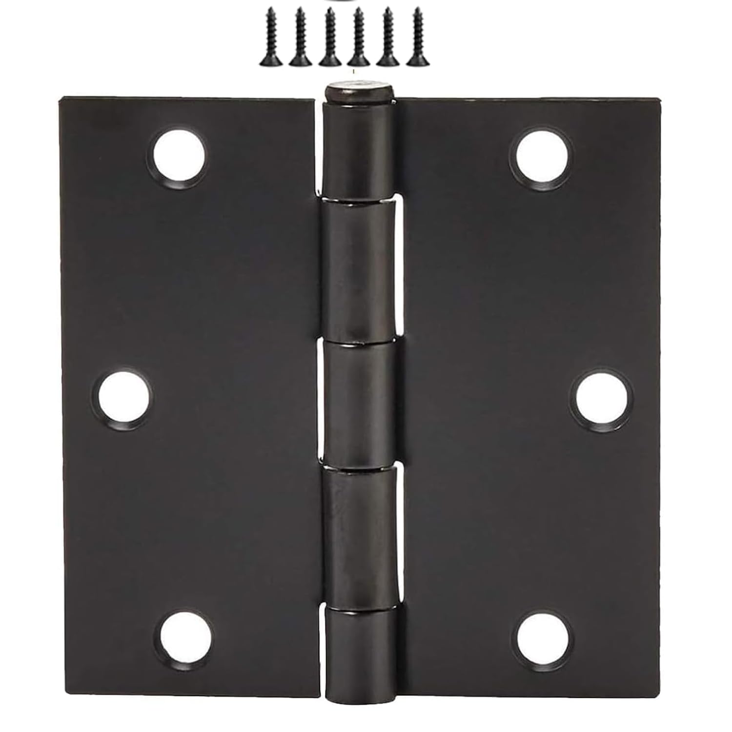 20 Pack Matte Black Door Hinges 3x3 Inch Standard Bedroom Door Hinge,Black Hinges for Interior Square Corners Door Hinge Hardware Door Flat Butt Hinges