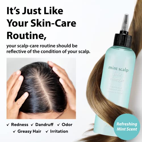 A'PIEU Mint Hair Vinegar Rinse 6.76 fl oz â Korean Scalp Refresher with 3-Mint Complex - Image 4