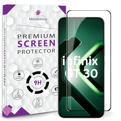 Image of Premium Tempered Glass Screen Protector Guard For infinix GT 30 5G (6.78 Inch, Pack of 1) | Edge to Edge Coverage With Easy to installation kit