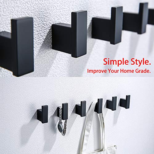 Random Black Towel Hooks,Bathroom Hardware Accessories Hook Sus 304 Stainless Steel Matte Black Robe Hook For Bathroom Kitchen,Contemporary Style Wall Mounted 2 Pack. #TOP1