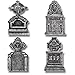 Prextex Pack of 4 Halloween Décor 22” RIP Graveyard Lightweight Foam Tombstone Halloween Decorations RIP