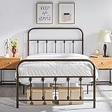 Yaheetech Classic Metal Platform Bed Frame Mattress Foundation with Victorian Style Iron-Art Headboard/Footboard/Under Bed Storage/No Box Spring...