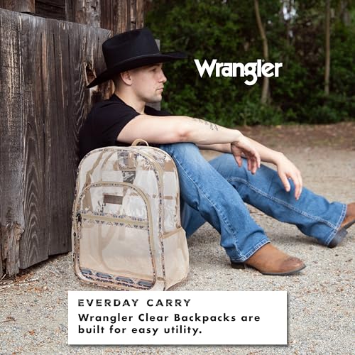 Wrangler Clear Backpack for Girls- Water Resistant Clear Bookbag, Plastic See Through Backpack for Stadium Events and School4