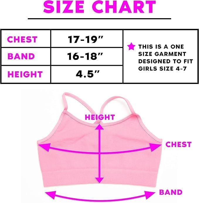 Girls Training Bra Camisole - Crop Cami Bras for Girls Spaghetti Straps Comfort (Designed to fit Girls 4-7)2