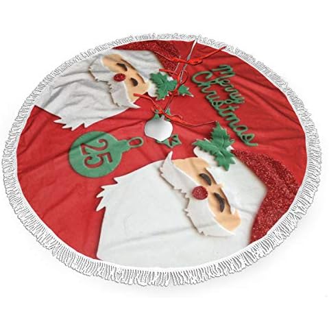 TMVFPYR Christmas Tree Skirt 48 inches Santa Claus Xmas for Party Holiday Decorations Cover