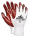Coated Gloves, L, Red/White, Nitrile, PK12