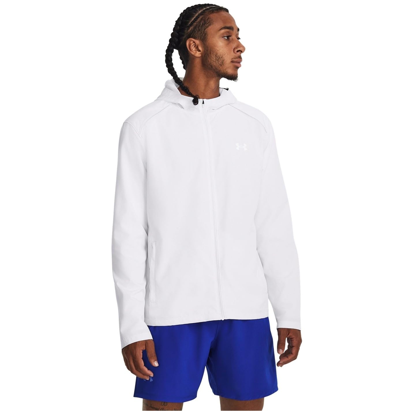 Under Armour Hommes Storm Run Hooded Jacket Vêtements De Course Veste Running White - Blanc M
