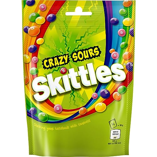 Skittles Crazy Sours Sweets Pouch 136g