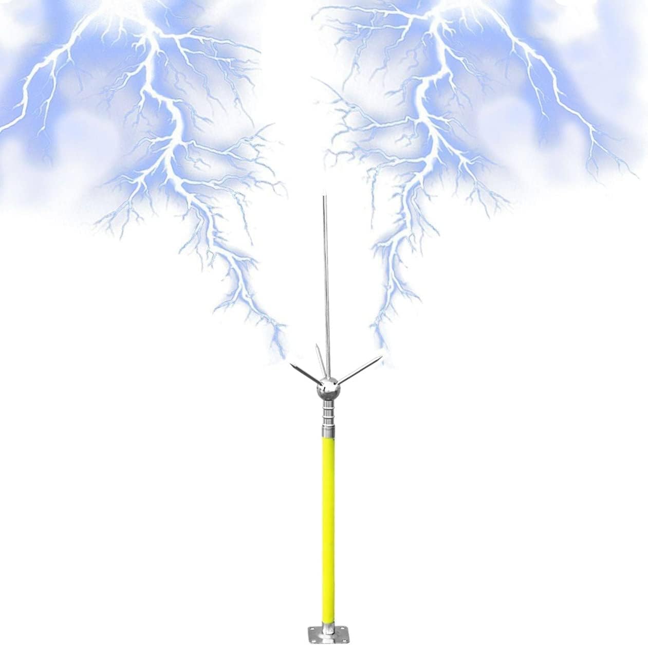 DSLED Insulated Lightning Rod, Lightning Protection System for House Industrial Building, Lightning Arrester Kit for Roof Factories Schools Tower Tank Docks (Size : 2100mm)