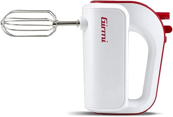 Girmi SB02 Sbattitore Elettrico, 170W, Sbattitori Inox per montare panna ed albumi, Funzione Turbo, Ganci Inox per impasti dolci e salati, 5 Velocità, Bianco/Rosso - 3