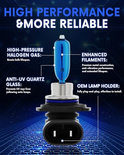 Image of Compatible with Chevrolet Volt 2011-2015 Halogen Headlight Bulb Combo - 185% Brighter 5000K White High /Low Beam, Plug and Play, 2-Pack