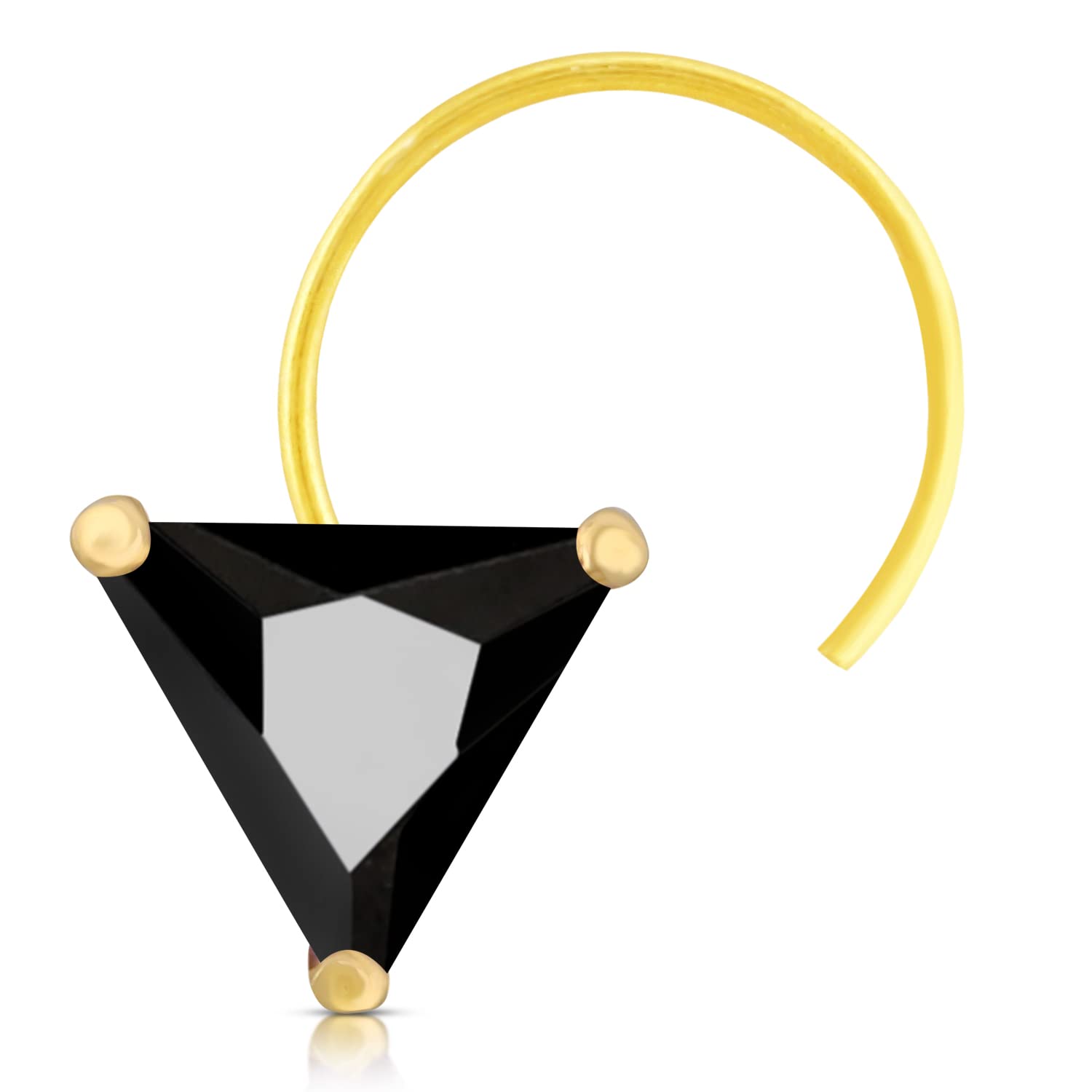 MAJI by GEHLOT String Triangle Shape Diamond | Pure Gold | Taar Nose Pins Studs For Women And Girl - Black (B09VH13H85) Amazon Price History, Amazon Price Tracker