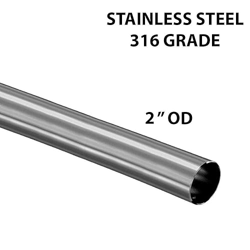 Miniatura 2 de Tubo de acero inoxidable cepillado de grado 316 de 2 "OD - 24" de largo - calibre 16 (pedido personalizado)