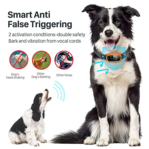 Dog Barking Collar, Fafafrog Bark Collar With Beep Vibration And Shock, No Bark Collar With 5 Adjustable Sensitivity Levels, Anti Barking Collar For Large Medium Small Dogs(8-150Lbs) #TOP3