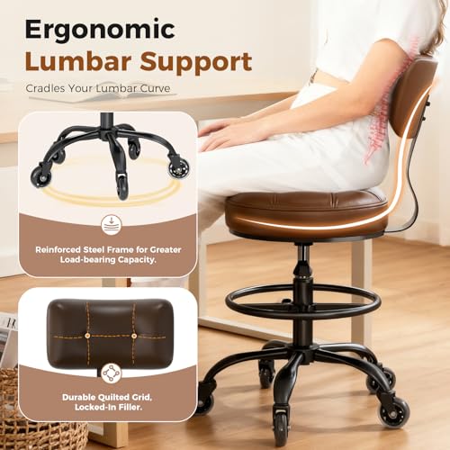 image for FREEKYROCK Office Drafting Chair with Footrest, Tall Height Adjustable