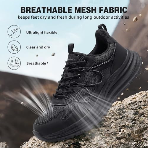 Men's Orthopedic Wide Running Shoes Flat Feet: Comfortable Plantar Fasciitis Orthotic Neuropathy Arch Support Pain Relief Tennis Shoes, Casual Standing Driving Golf Driving Walking Shoes Black Size 13 by OrthoComfoot - Image 7