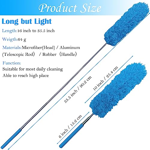 M-Jump 3 Pcs 15.7 To 35.5 Inch Extendable Telescoping Microfiber Duster Bendable Brush Washable Dusting Brush For Home Office Car #TOP1