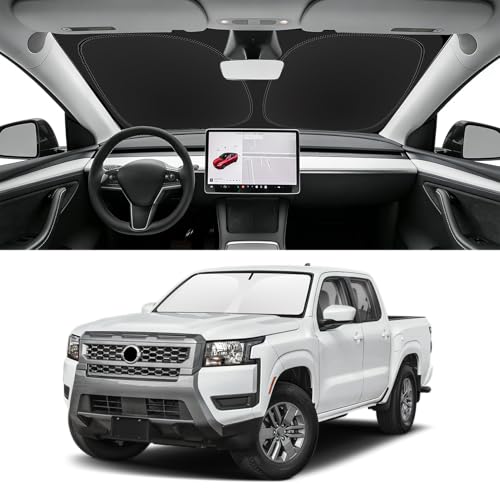 SLOGENTO Custom Fit Windshield Sun Shade for Nissan Frontier 2022-2026, Blocks UV & Heat, Front...