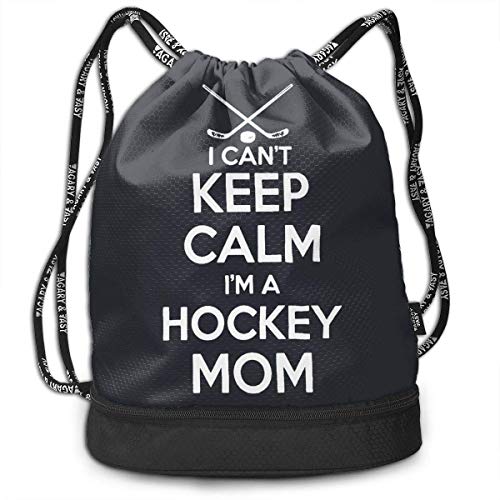 Rucksäcke,Sporttaschen,Turnbeutel,Daypacks, Keep Calm Im A Hockey Mom 3D Drawstring Bag Sport Gym Travel Bundle Backpack Pack Beam Mouth Shoulder Bags