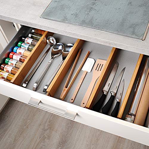 KESPER 1707413 Ladeverdeler, verpakking van 4 stuks, in lengte verstelbaar van 44 tot 56,3 cm, bruin - Image 3