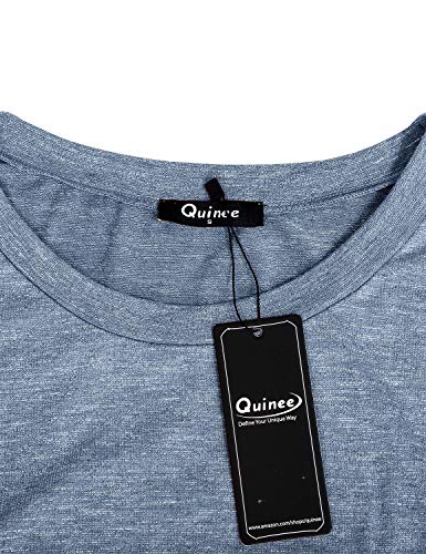 Quinee Maternity Shirts Fo Women, Ladies Round Neck Long Sleeve Winter Plus Size Nursing Breastfeeding Tops Irregular Hem Layered Functional Feeding Tunic Blouses Light Blue S #TOP5