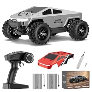 WayEee 1:18 Fast RC Car 40 KPH High Speed 4X4 Remote Control Monster Truck, All Terrain Vehicles Toy with 2 Batteries, 2.4GHz Remote Control, 2 PVC Shell Off-Road Pickup, Gift for Kids and Adults