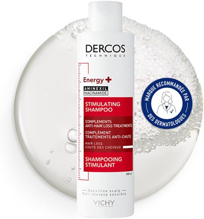 Vichy, Dercos Technique, Energy+ Anti-Loss Stimulating Shampoo, Enriched with Aminexil, Brittle Hair, 200 ml