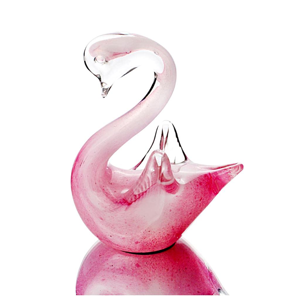 Escultura de cisne de cristal soplado a mano Estatua de animales de escritorio Pisapeles Decoración de hogar Oficina Regalo de cumpleaños