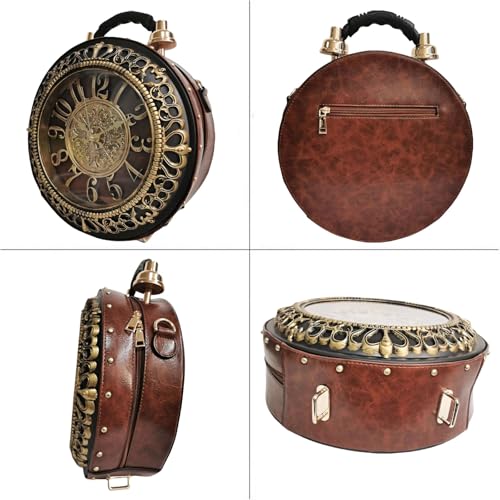 Image of Women PVC Clock Shaped Handbag Crossbody Shoulder Bag Clock Purse