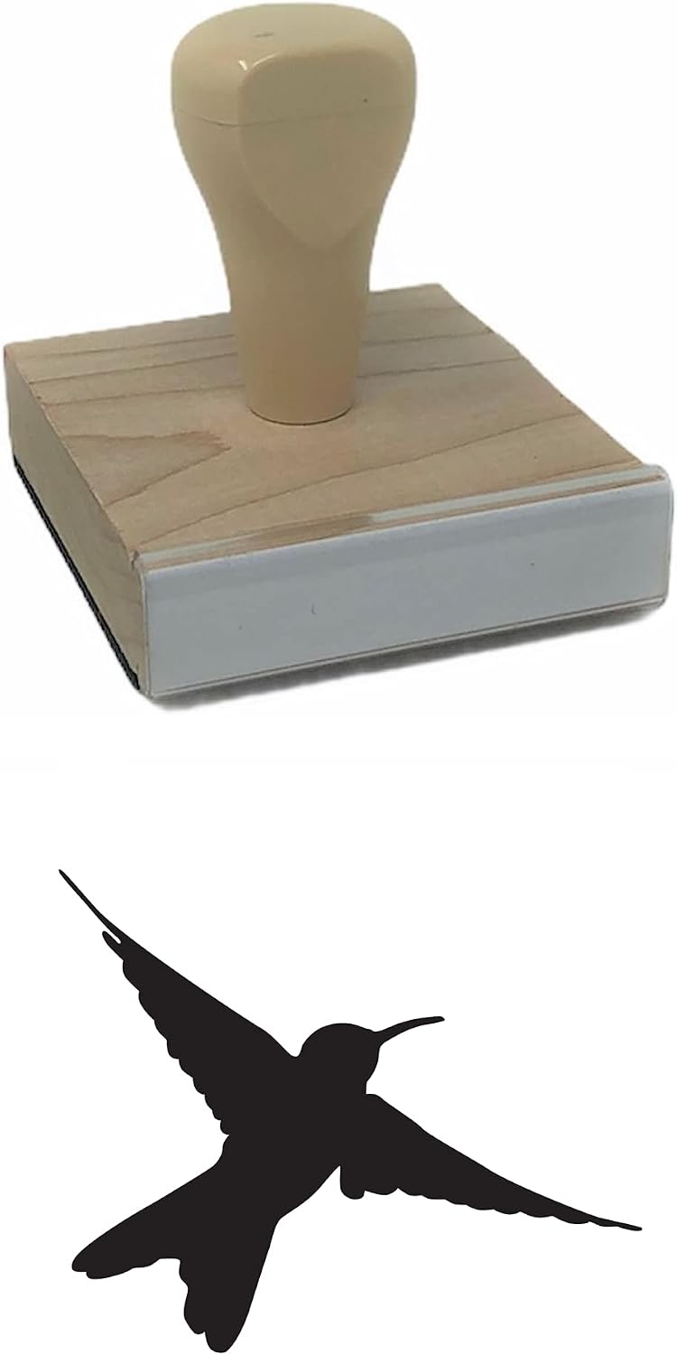 Infusion Hummingbird Rubber Stamp, Animal Wood Stamp, 2 X 2''