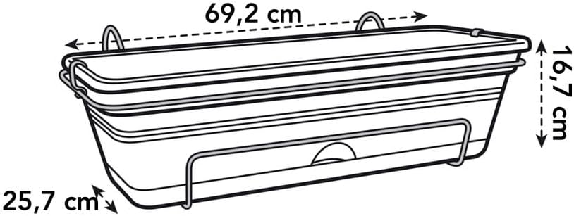 Elho Green Basics Trough Allin1 70 - Planter for Balcony & Outdoor - Ø 68.5 x H 16.5 cm - Brown/Mild Terra