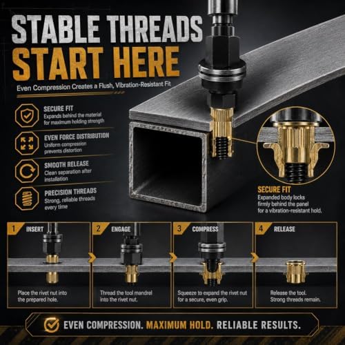 Carbon Steel Rivet Nut Tool Set Head Rivet Nut Tool Kit Including M3-M12 - 5