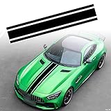 TOMALL 49'x 8.7' Car Hood Stripe Sticker Auto Racing Body Side Stripe Decal Skirt Roof Hood Bumper Stripe Decal Vinyl Modified Stripe Decal Decoration for Car (Matte Black)