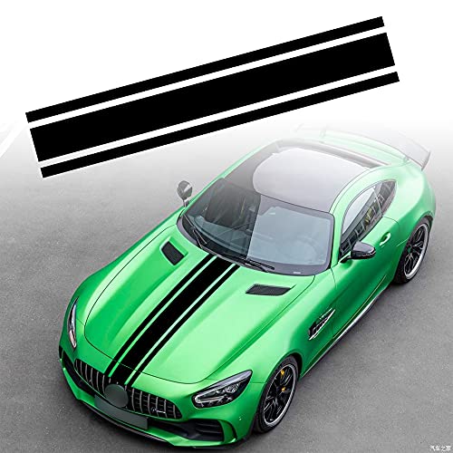 Tomall 49"X 8.7" Car Hood Stripe Sticker Auto Racing Body Side Stripe Decal Skirt Roof Hood Bumper Stripe Decal Vinyl Modified Stripe Decal Decoration For Car (Matte Black) #TOP6