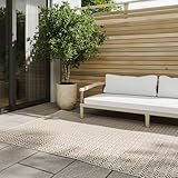 benuta Basic Alfombra Exterior Interior Kaleo - Beige 200x300 cm - Diseño Geométrico - Resistente al Clima & UV - Balcón, Terraza, Jardín, Cocina, Dormitorio, Salon & Sala de Estar - Fácil de Limpiar
