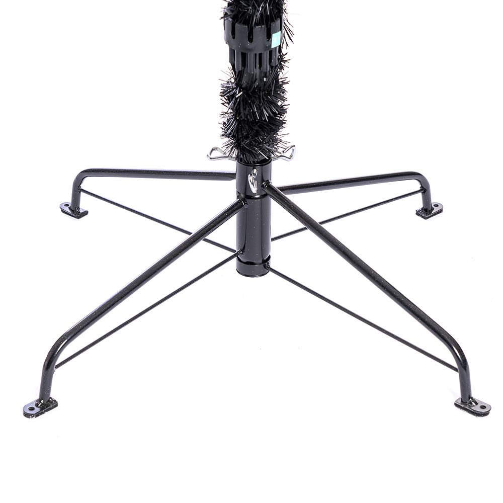 Nataland Albero di Natale Artificiale Nero con Punte Oro Modello Elgon Altezza 210 Cm, Abete Super Folto con Effetto Realistico e Rami con Aghi Anticaduta