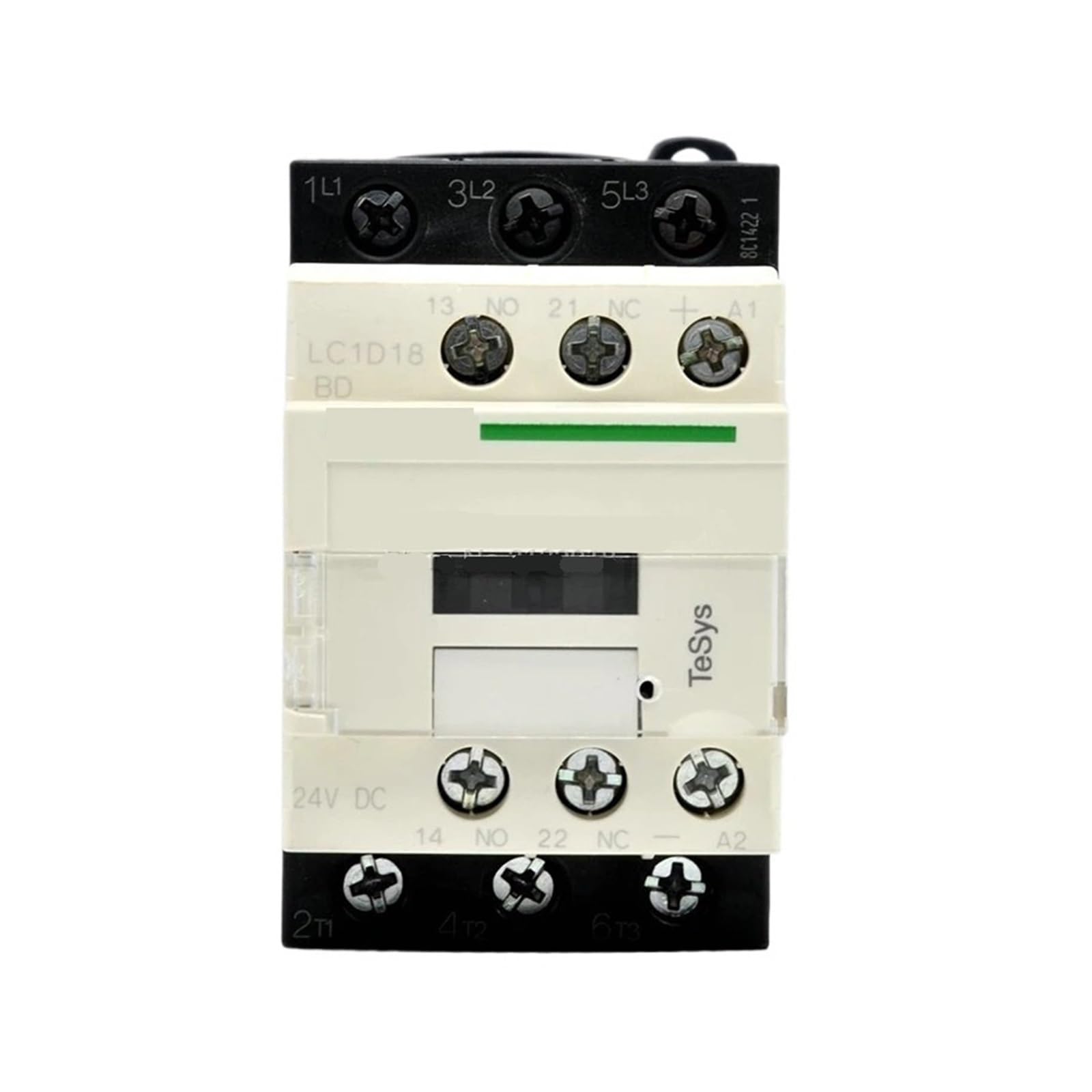 SJJBVPYX LC1D18BDC DC24V Contactor Relay 9A 12A 18A 25A 32A 38A 24V DC 1NO 1NC Three Phase 3P Load 7.5KW-380V(LC1D09BDC)
