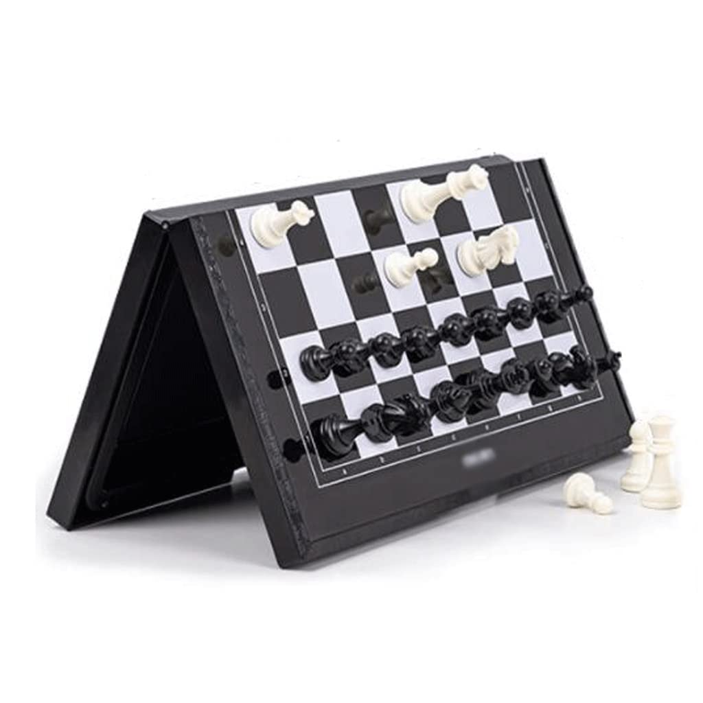 ZAW Scacchi Set di Scacchi Pieghevoli Portatili con Scatola di stoccaggio, Pezzi di Scacchi magnetici 64 Scacchiera griglia for Principianti e Adulti (28,5 * 30 cm) Chess (Color : Chess Set)