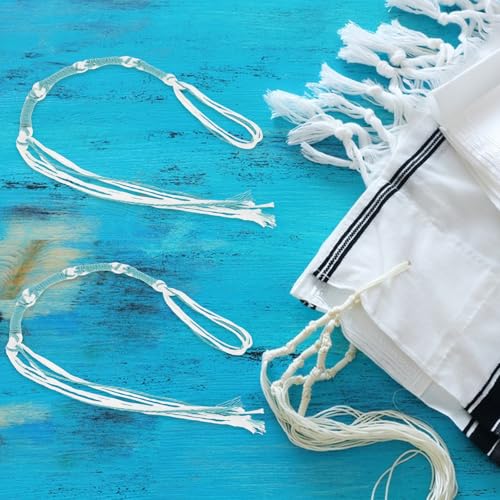 Tzitzits para chal de oración tradicionales hebreos minkissy borlas para vaqueros y hogar 7