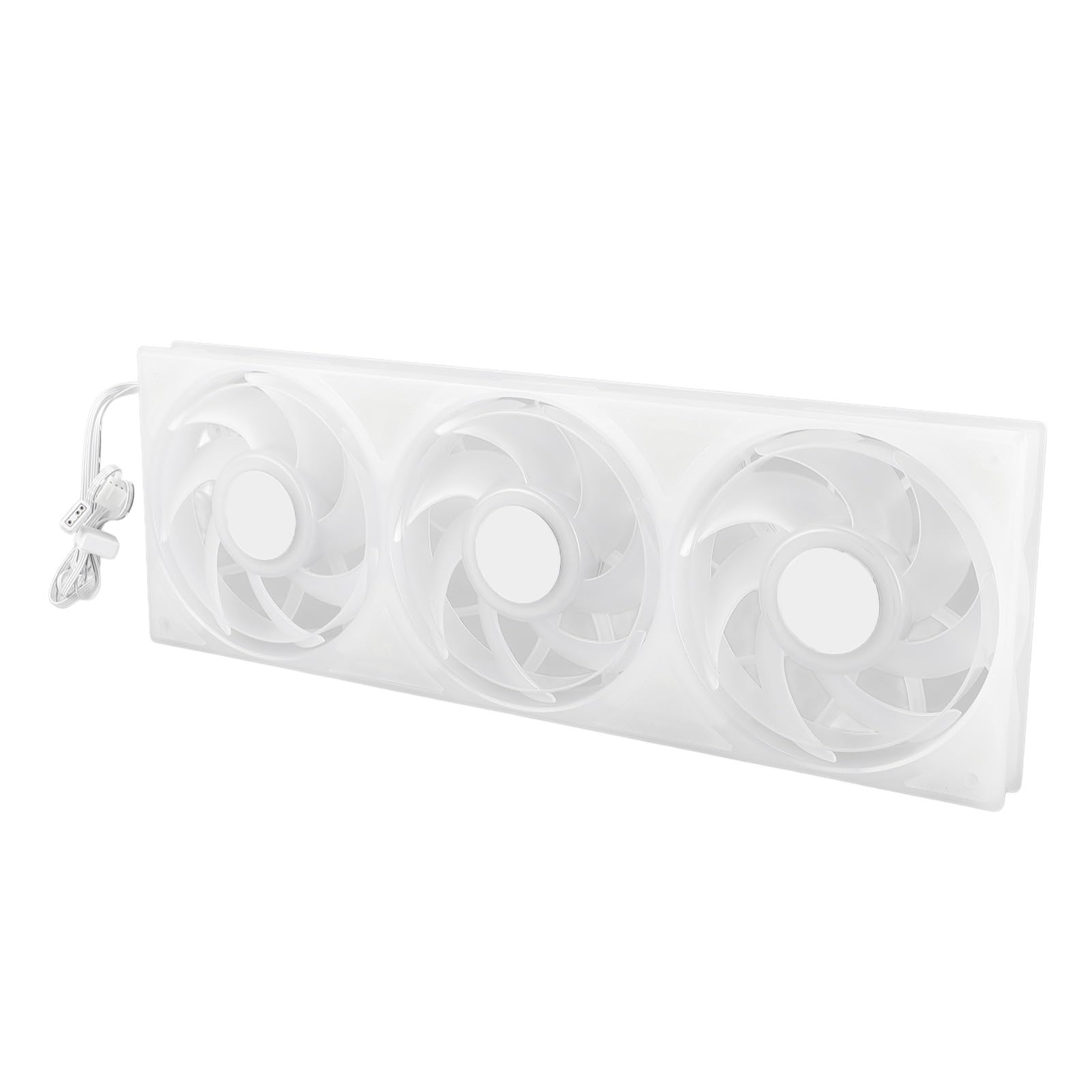 Pongnas Wentylator Obudowy 360 Mm 3 Cale RGB do Komputera PC, Cichy 4-pinowy Wentylator PWM 2200 Obr./min z 7 łopatkami, Ulepszone Rozwiązanie Chłodzące (WHITE)