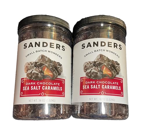 Sanders Dark Chocolate Sea Salt Caramels, Pack of 2, Bundled with Lang