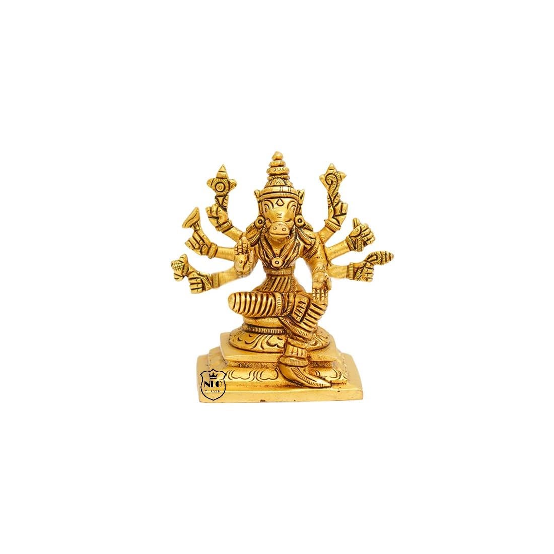 NEO CLASSIC Varagi Varahi Amman 8 Handed Brass Statue | Lord Vishnu's Varaga Avatar Idol Statue | Varaga Devi | Varagi Silai 3 inch