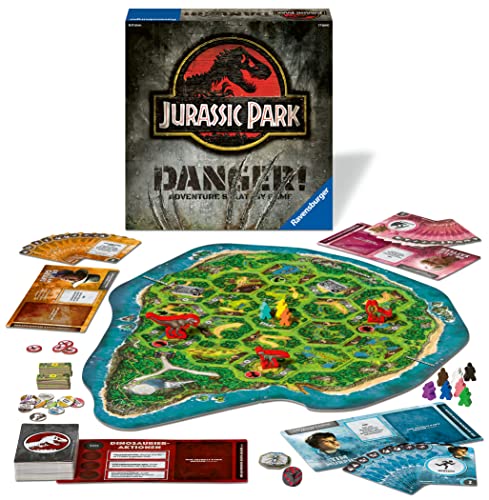 Ravensburger 20965 - Jurassic Park - Danger - Deutsche Ausgabe des Strategiespiels mit Nervenkitzel für 2-5 Spieler ab 10 Jahren