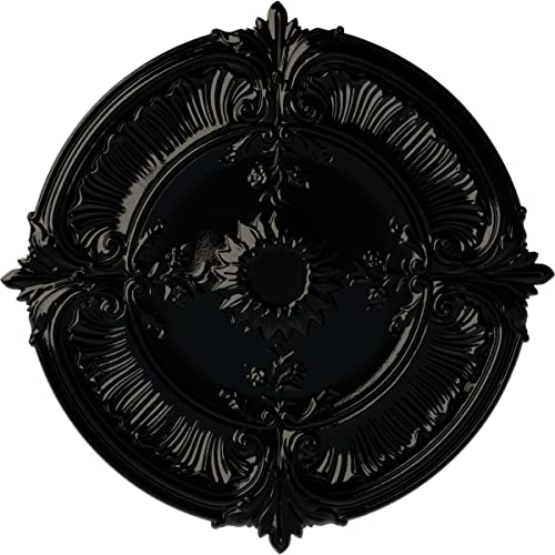 Ekena Millwork CM30ATBPS Attica Acanthus Leaf Ceiling Medallion, Black Pearl