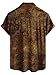 JOTOOK Mens Hawaiian Shirt Short Sleeve Button Down Tropical Shirts Casual Floral Summer Beach Shirt Large Brown